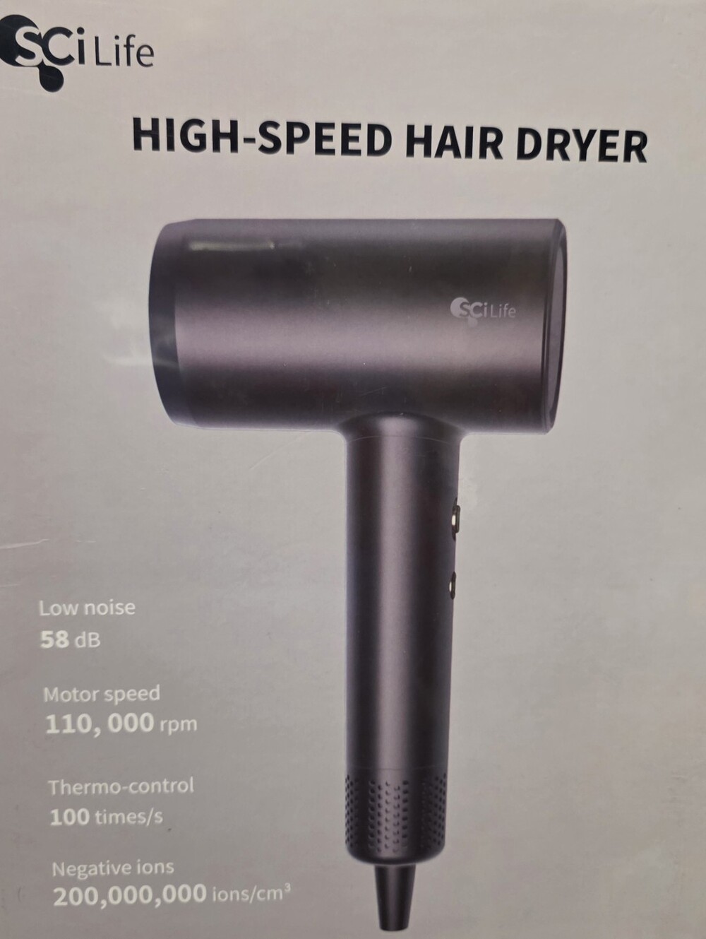 Sci Life High Speed Hair dryer Negative lonic Blow Dryer 110000rpm Sealed